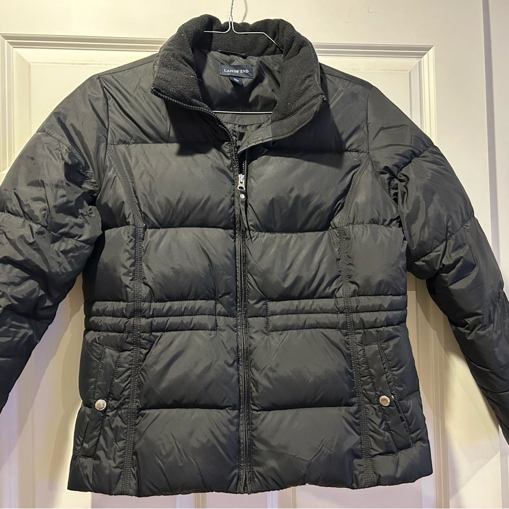 Lands' End Charcoal Quilted Jacket